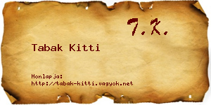Tabak Kitti névjegykártya